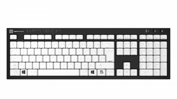 Logickeyboard Braille keyboard NERO PC UK Keyboard